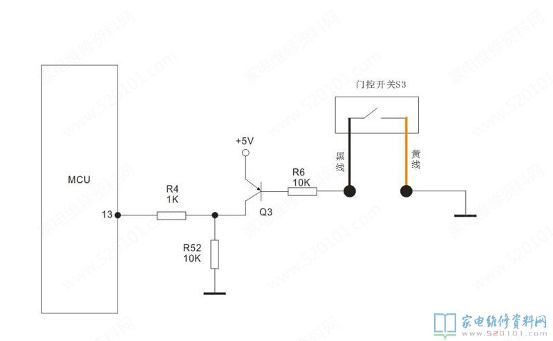 微波爐加熱主控制回路配電一部分及其它的電源電路