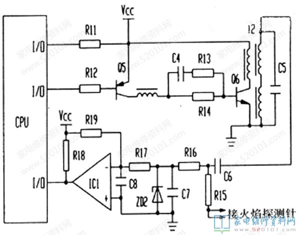 燃?xì)鉄崴鲀?nèi)的正離子火焰熄火保護裝置電路