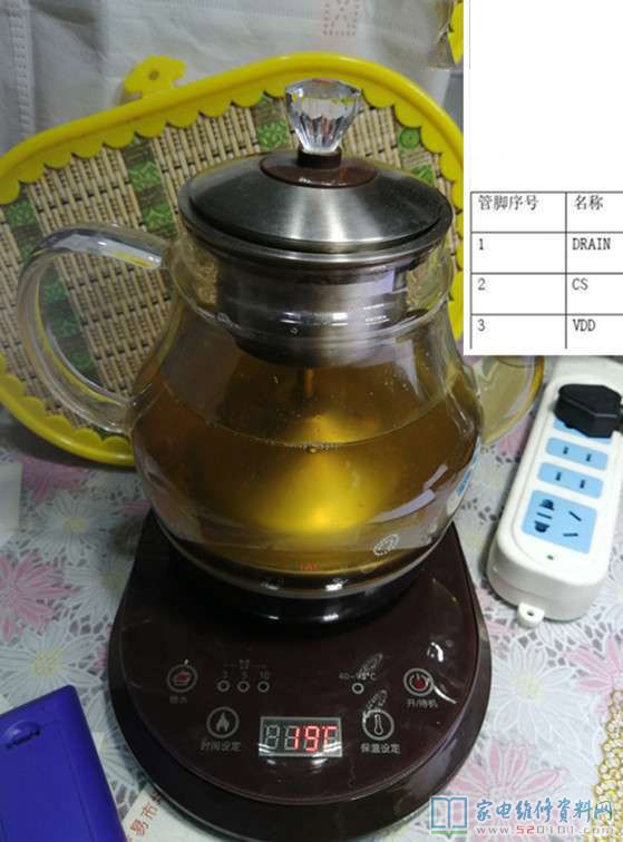 接修一臺仿冒三無的帶全智能的泡茶電熱水壺,常見故障主要表現為