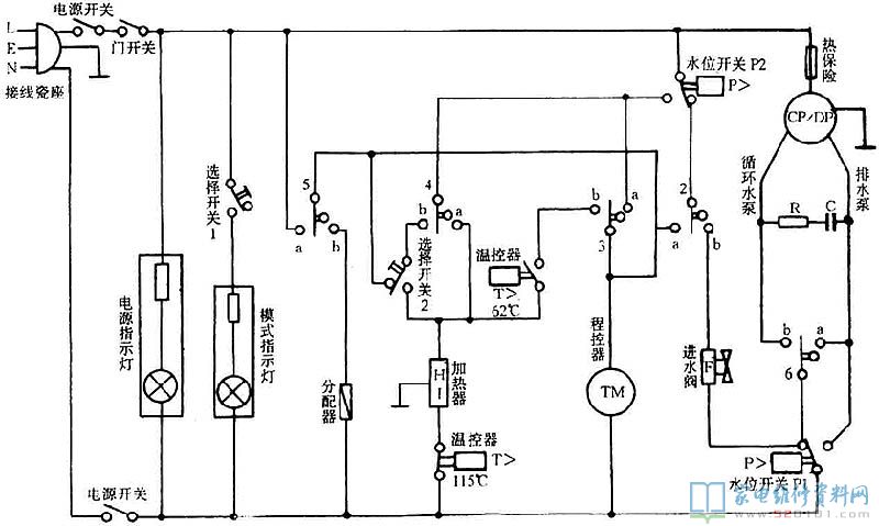 美的WP5B型全自動洗碗機電路圖講解