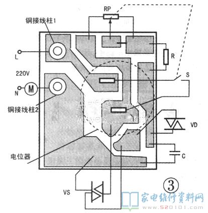 吊扇電子調速器具備體型小、電源電路簡約、無極變壓范疇寬等特性