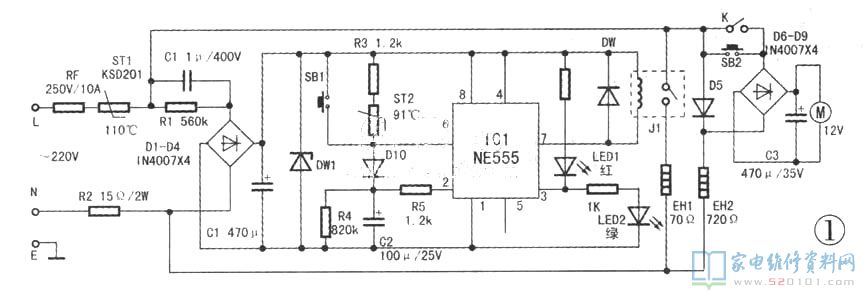 NE55時基電子器件完成煮水和隔熱保溫的自動控制系統