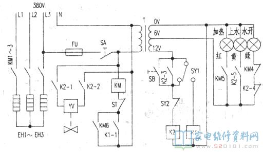 12V開關電源為有關繼電器原理圖