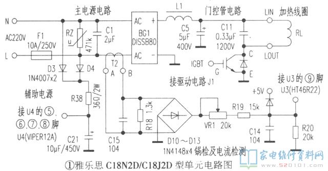 融合電滋爐電路基本原理對模塊電路開展分析
